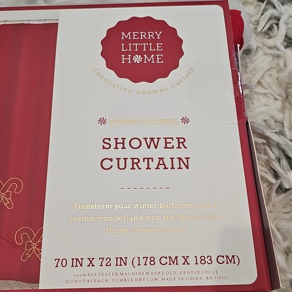Merry Little Home shower curtain 70x72